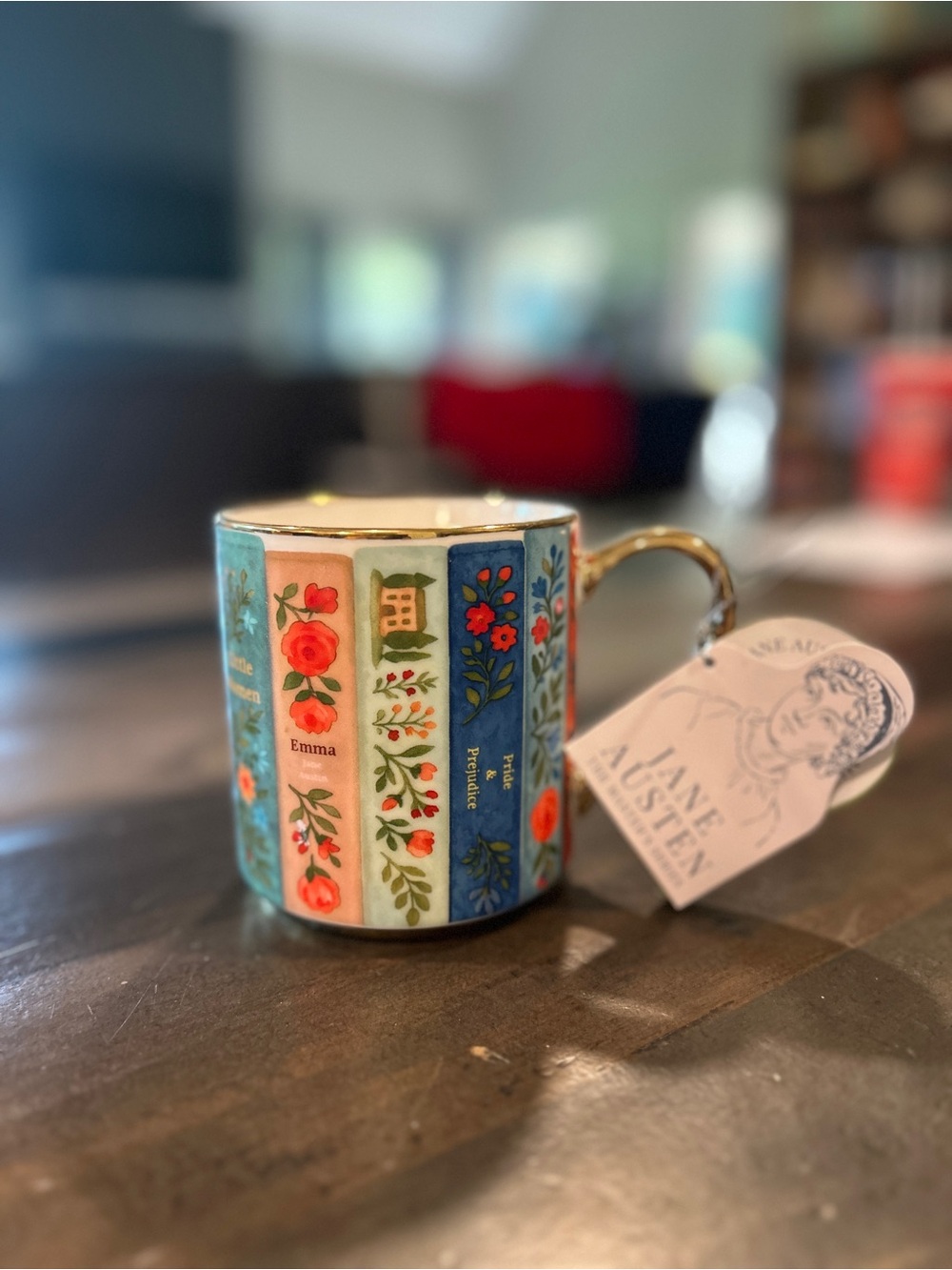 Envogue Jane Austen Porcelain Mug with Gold Rim and Handle